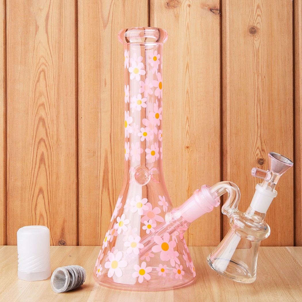 10&Prime; Glass Beaker Bong Ash Catcher Water Smoking Tobacco Pipe 14MM Bowl 10 Screen