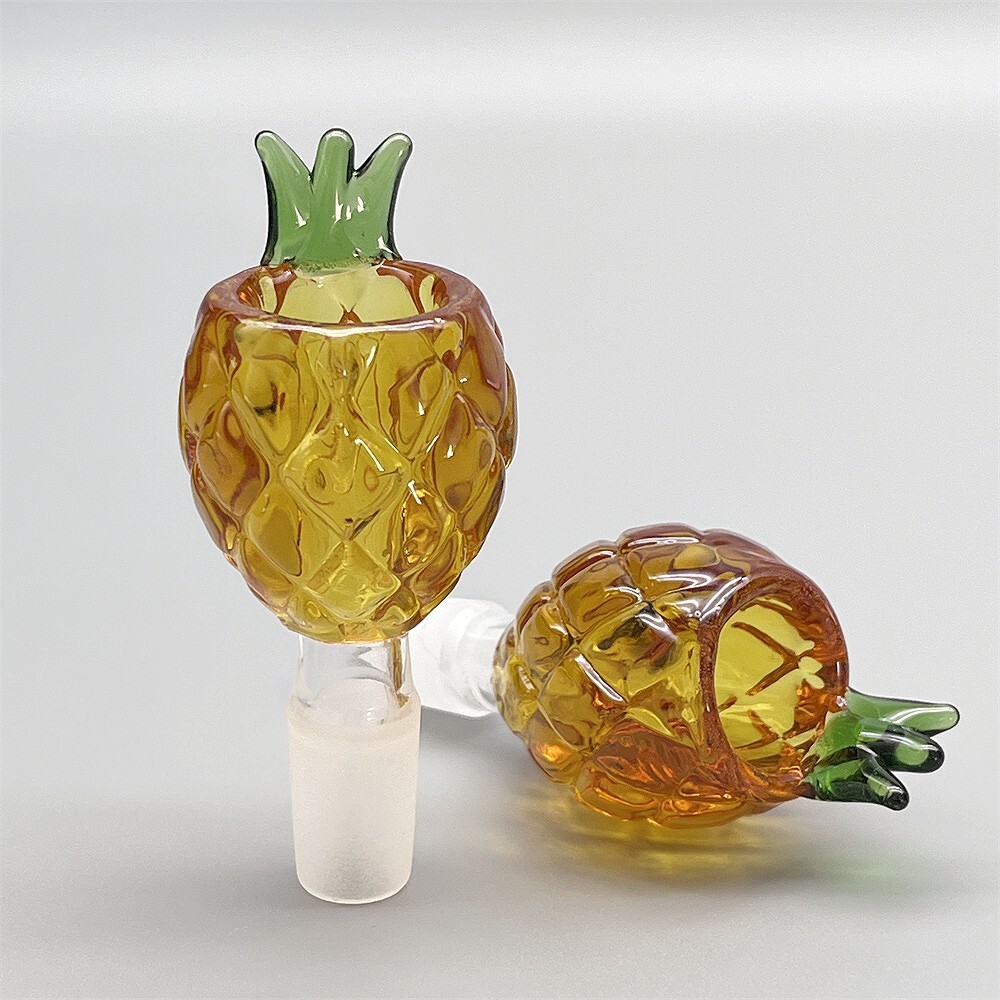 Pineapple 2pcs 14MM male Glass Slide Bowl Pyrex Glass Bong Part Large Capacity