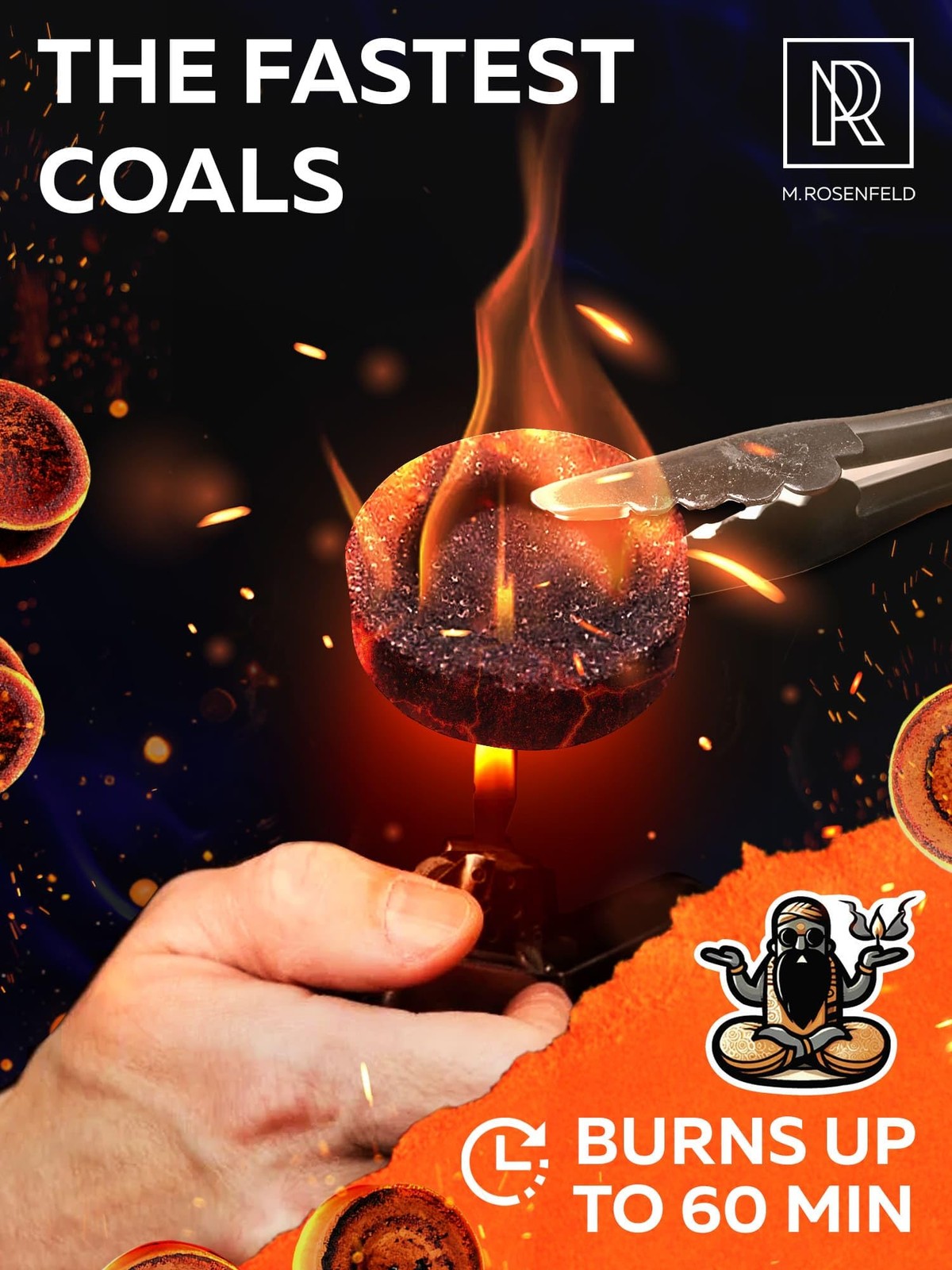 Charcoal Discs to Burn Incense – 60 pcs Charcoal for Incense Burning