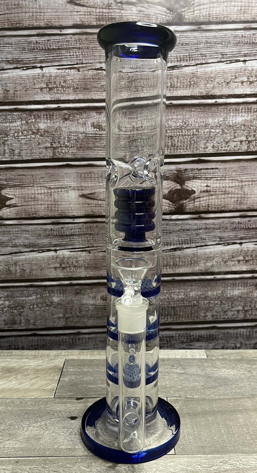 12.6 » Blue Honeycomb Filter Glass Bong Smoking Hookah Percolator Water Pipe