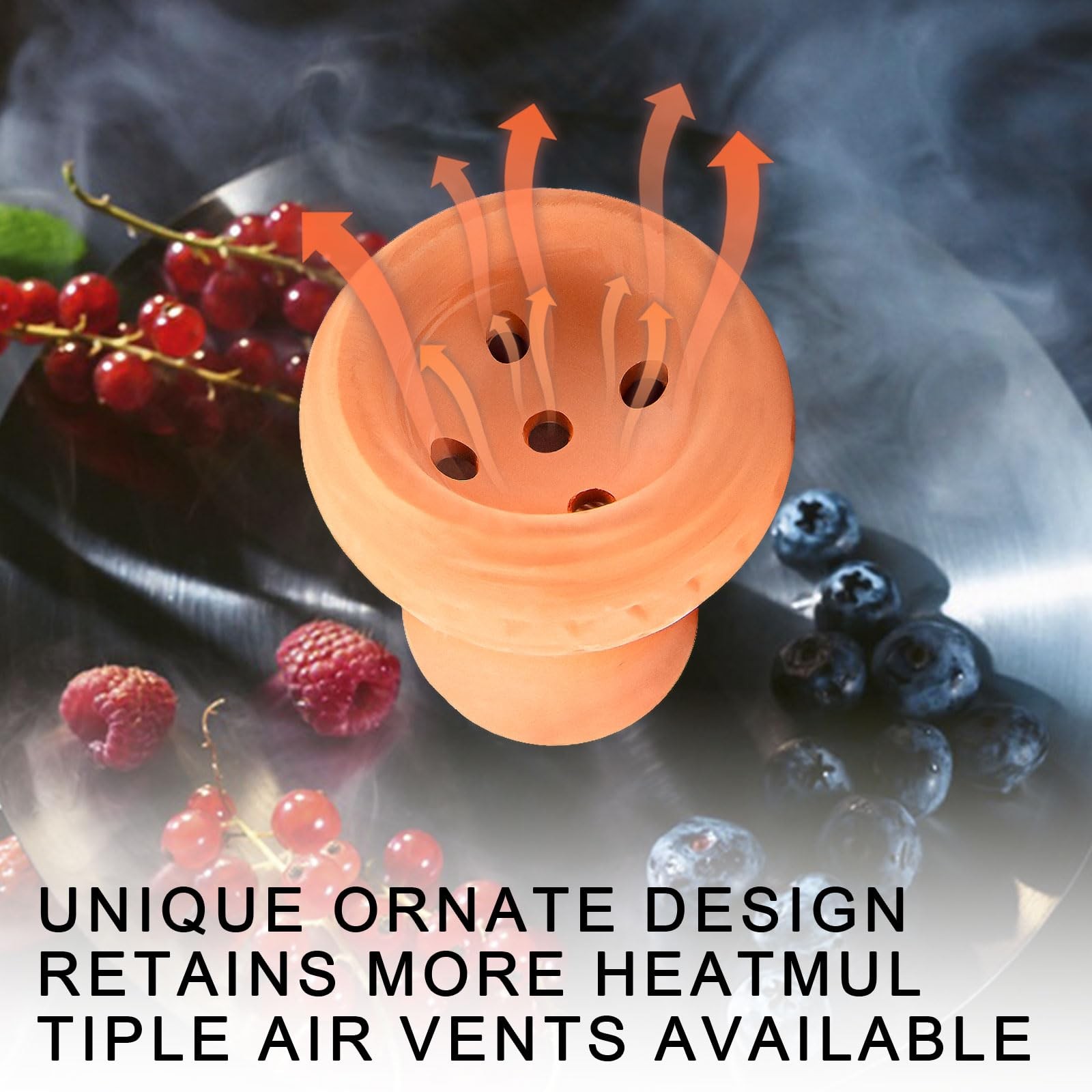 2 Pcs Clay Hookah Bowl for Shisha Premium Tobacco Accessories A