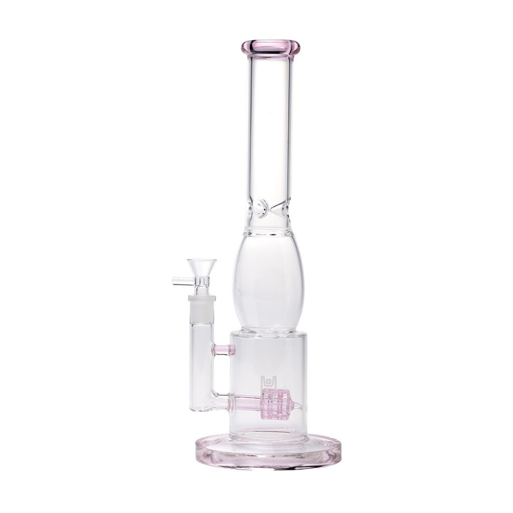 Human Grade 13.8&Prime; Lantern Water Pipe PINK Shower Perc Borosilicate Glass