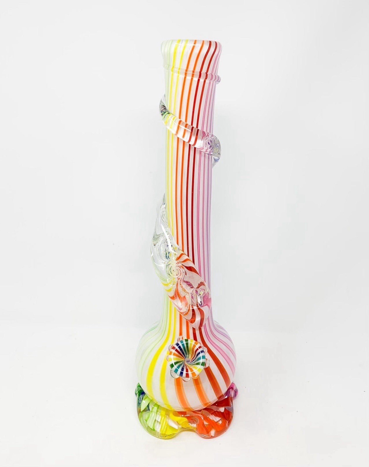 Noble Glass Rainbow Bong Soft Glass Heady USA Made 16 Inch Hand Blown