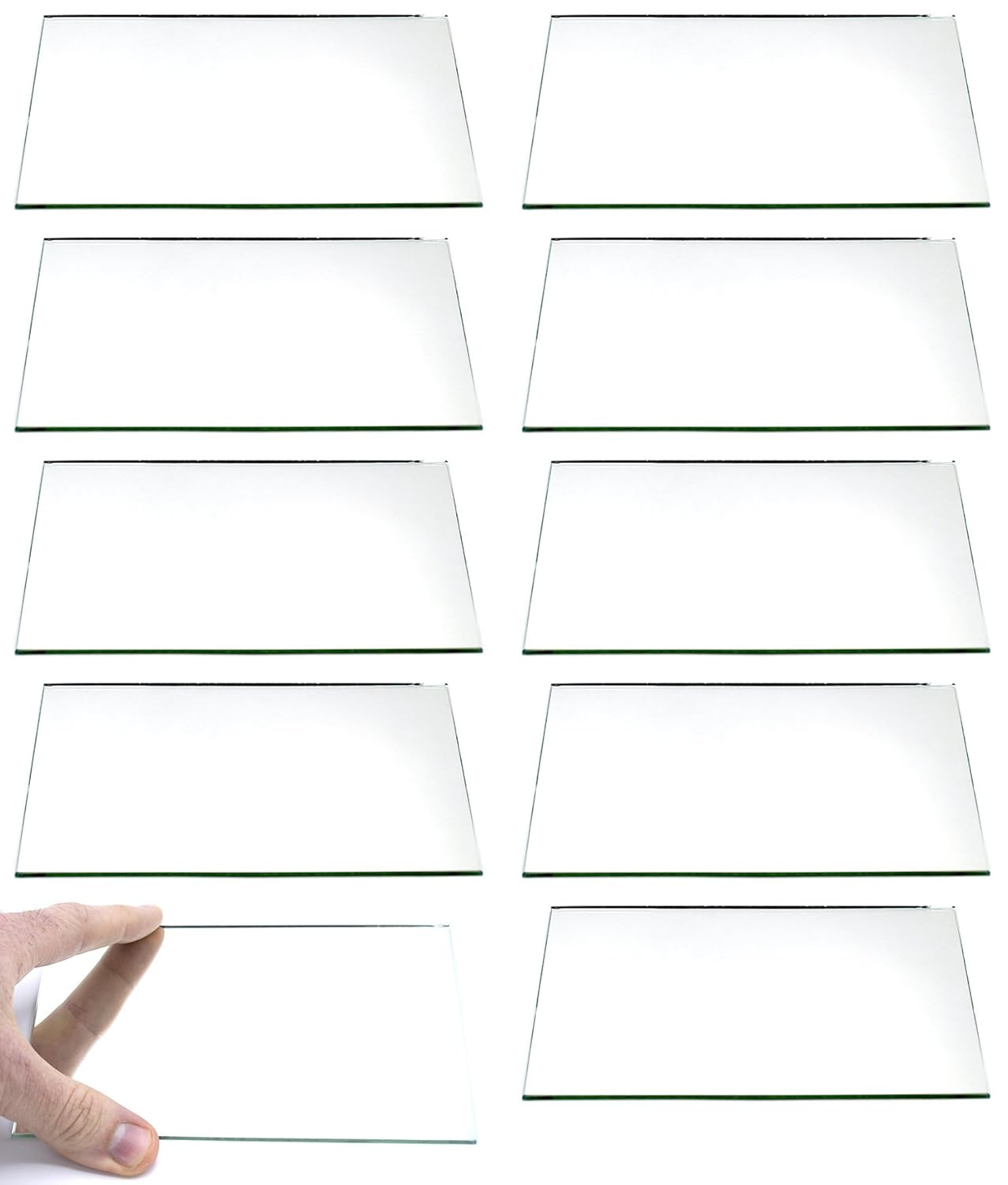 10 Pack of 6&Prime;x4&Prime; Rectangular Glass Mirrors – 2mm Thick, Perfect for Crafts