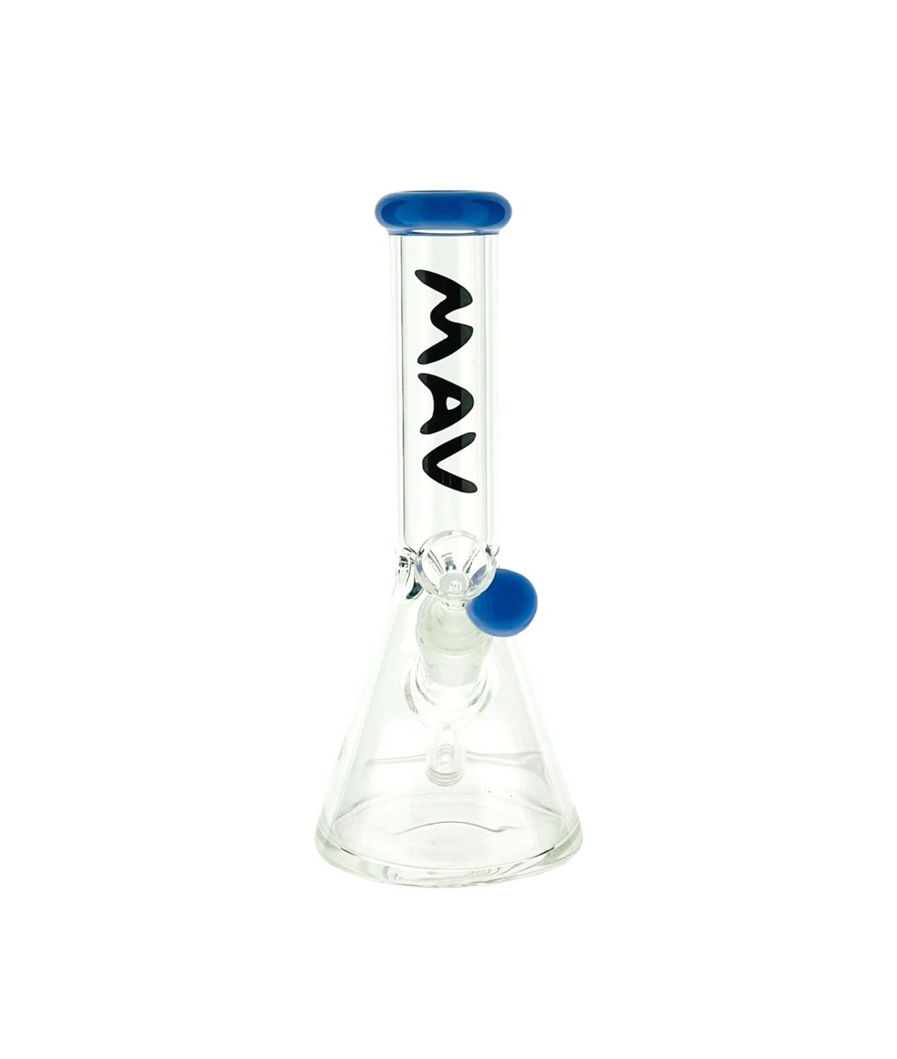 MAV GLASS 8” COLOR TOP, Hookah Water Pipe Beaker Bong, HIGH QUALITY, BLUE