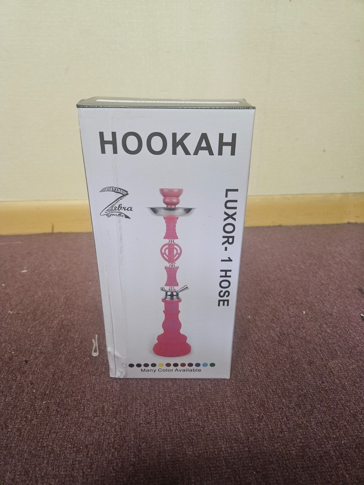 1 Hose Glass Water Pipe Vase Tobacco Shisha Zebra Smoking Hookah Bong Set