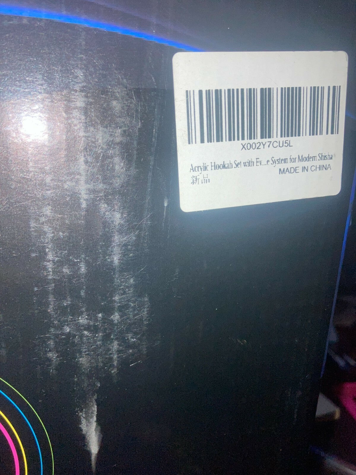 hookah new unused in box fun cool nice awesome badass black blue white yellow