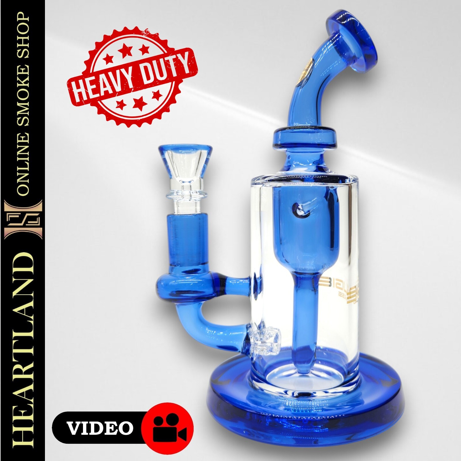 7&Prime; Bougie High Quality Thick Glass Straight Beaker Bong Hookah Water Pipe VORTEX