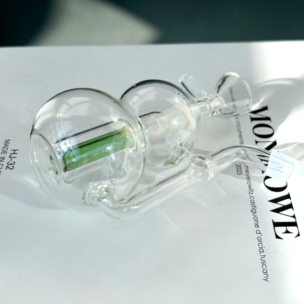 3.5inch Mini Glass Bong Bubbler Travel Water Pipe Shisha with 10mm Bowl & Hose