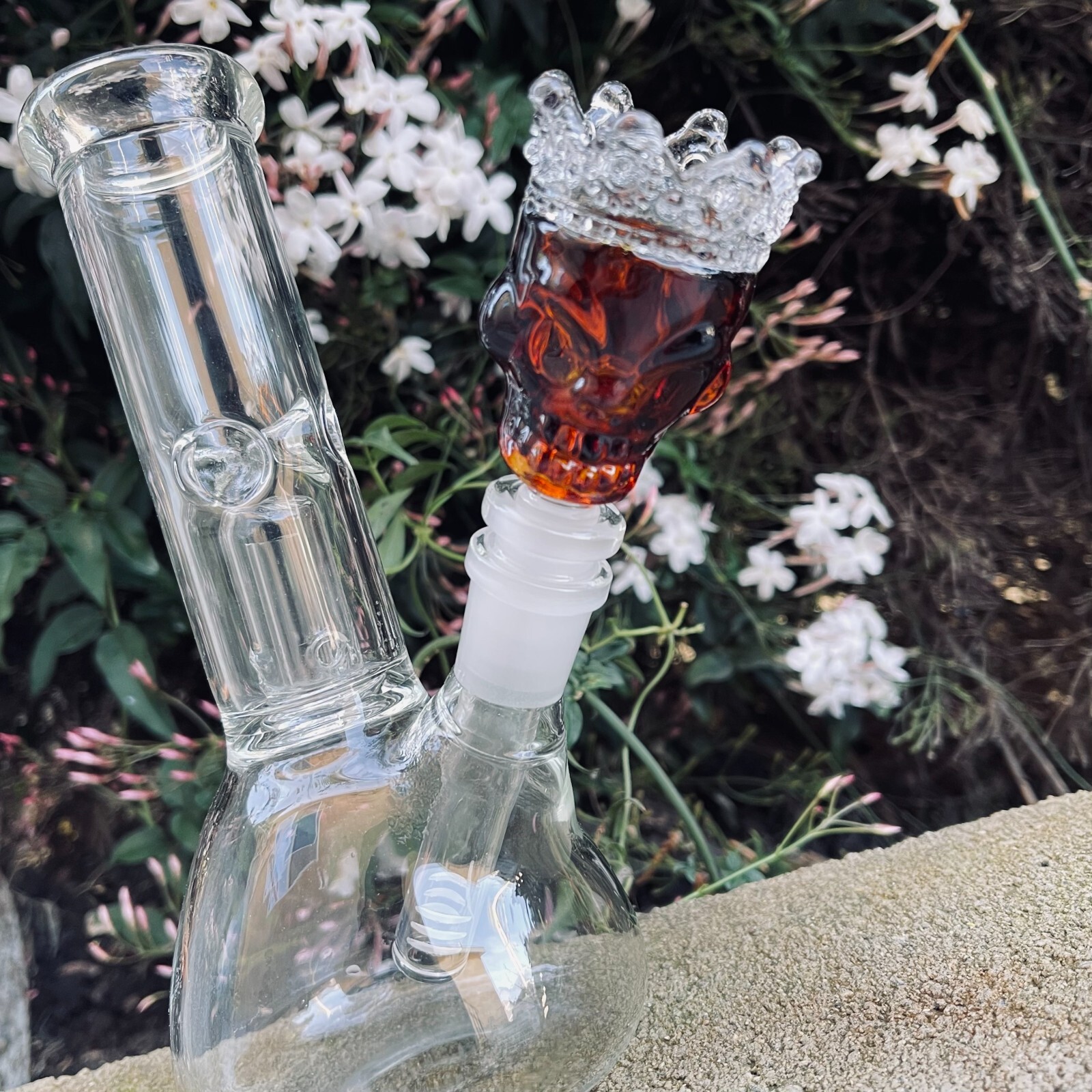 Premium 14mm Thick Glass Red Ghost in Crown Bowl Head for Water Bong