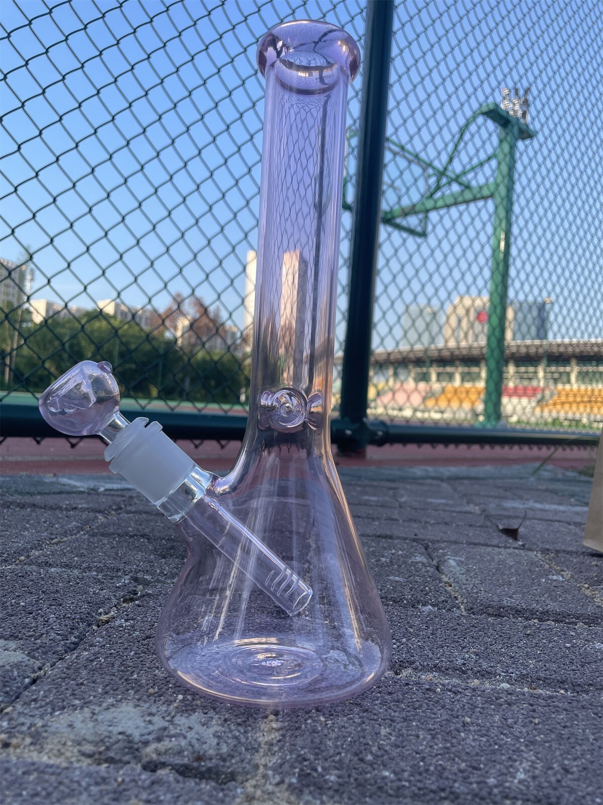 11&Prime; Purple Glass Bong Premium Quality Water Pipe Hookah Bong 14mm Bowl USA