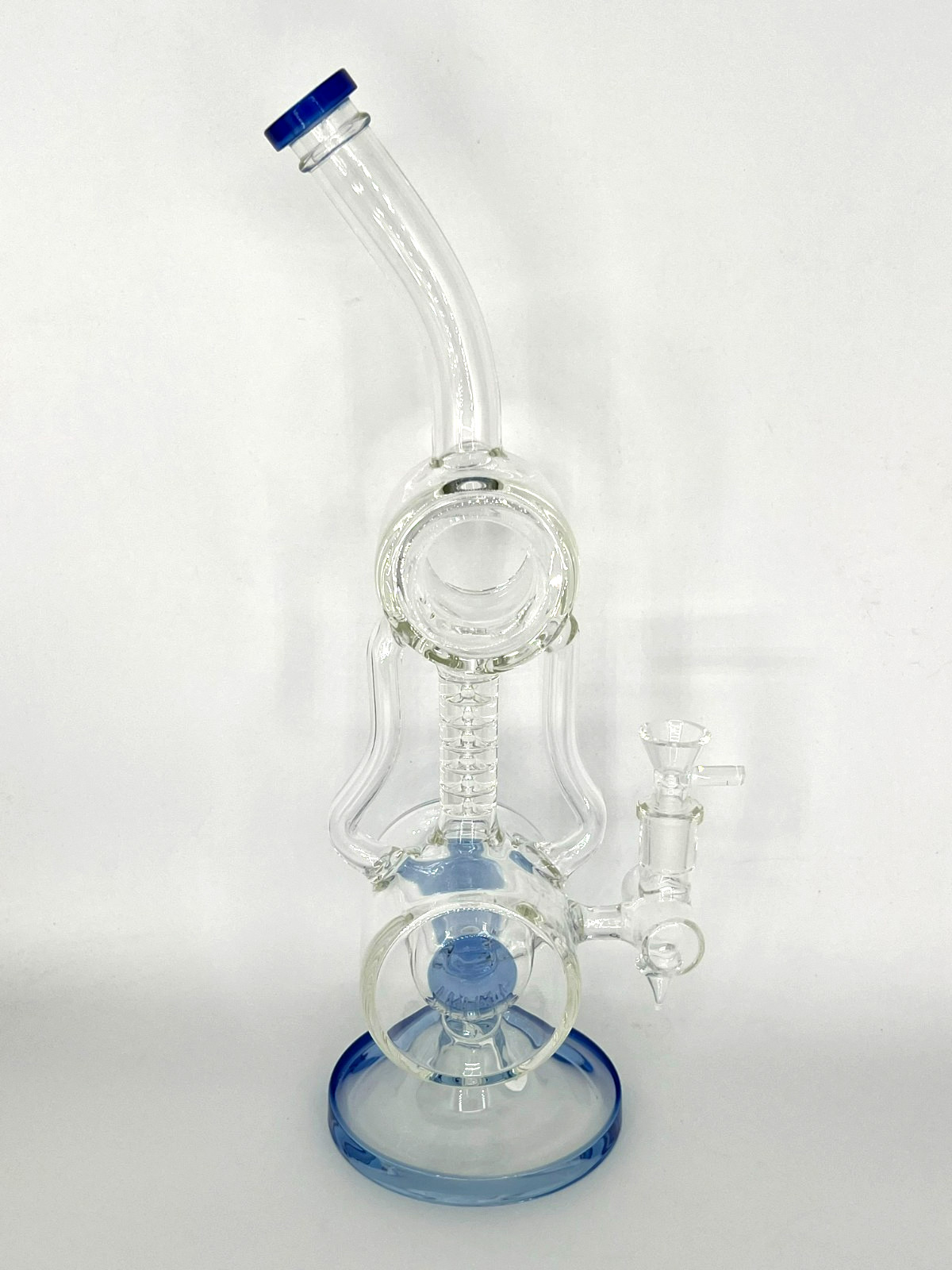 14&Prime;BIG SMOKING RECYCLER COIL & PERC BONG-14MM BOWL-2 LBS THICK GLASS-2FREE GIFTS