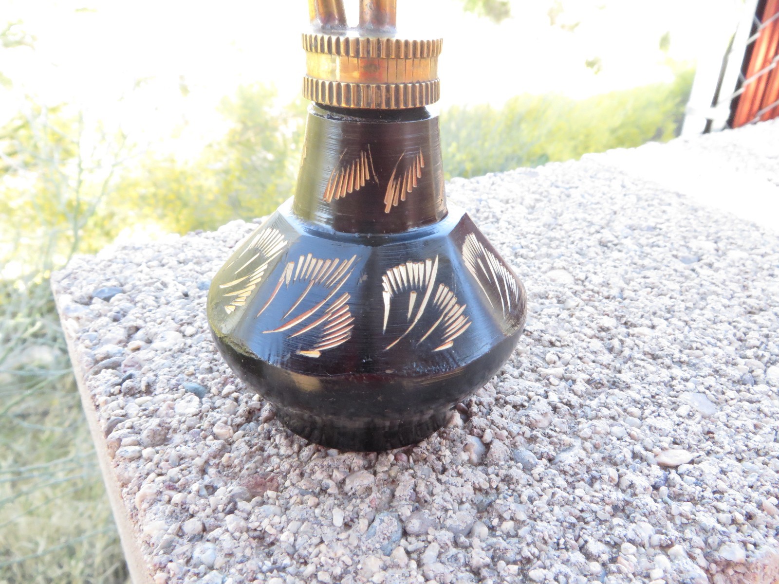 Vintage Brass India-made miniature hookah pipes-black–Vintage Allan Troy