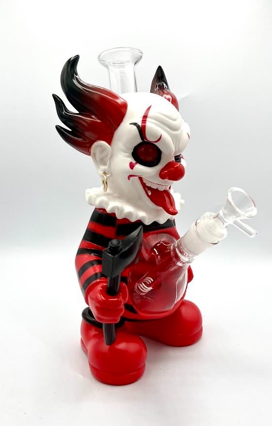 11&Prime; Clown Collectible Silicone Smoking Water Pipe Bong Durable 14mm Glass Bowl