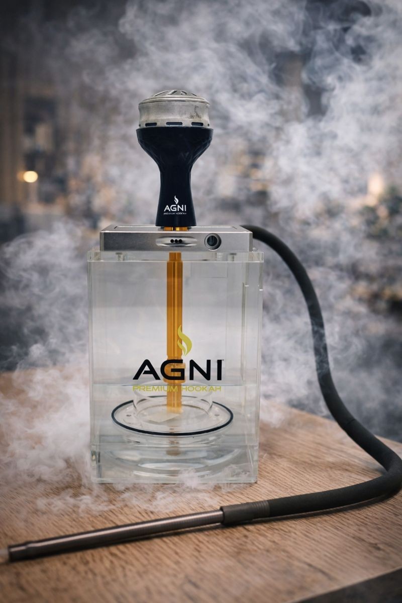 AGNI Rock Premium Hookah | LED Glass | Titanium | 12&Prime; | FREE Shipping