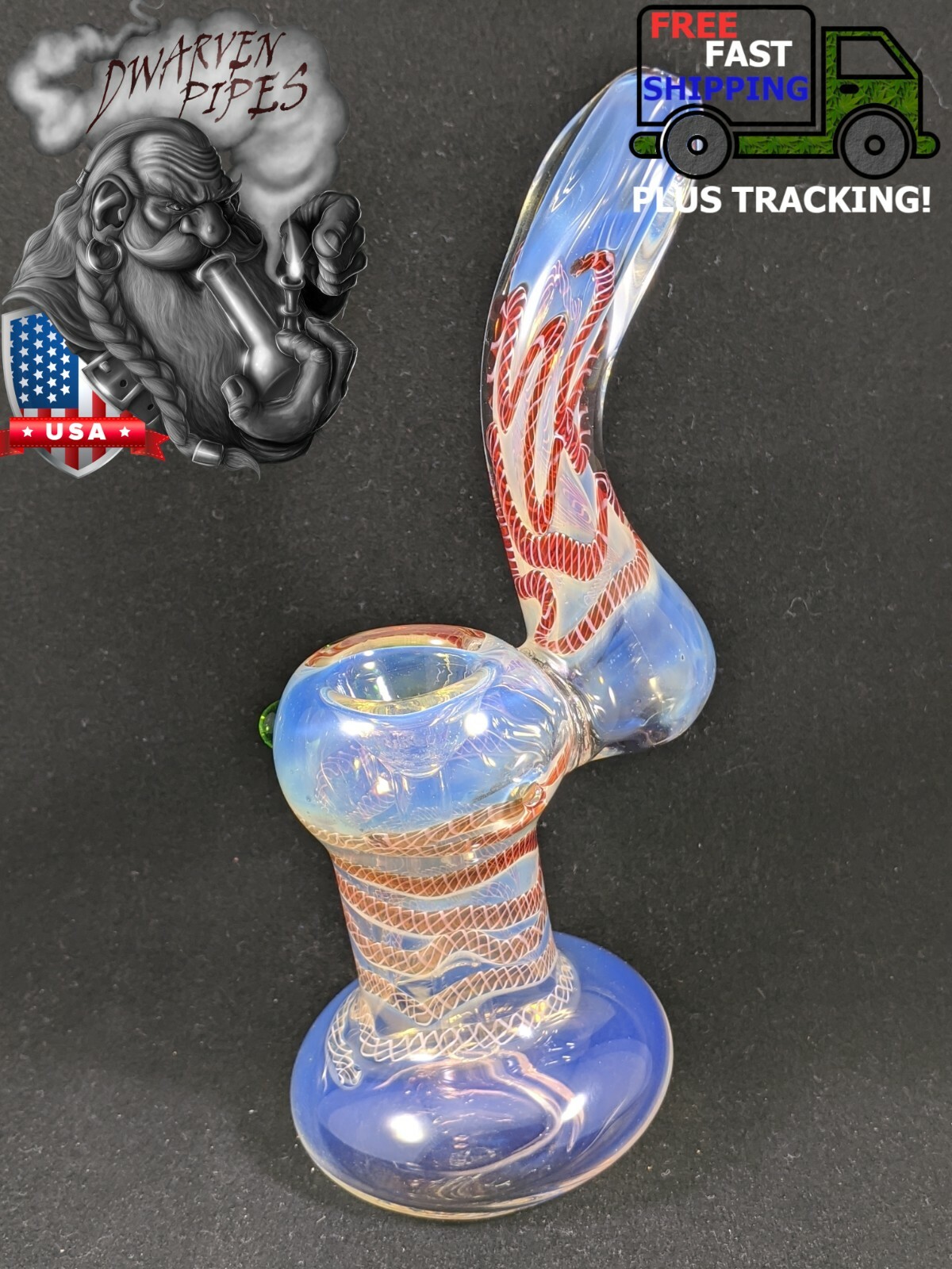 6.5&Prime; Inch Tobacco Glass Bowl Bubbler Fumed Red