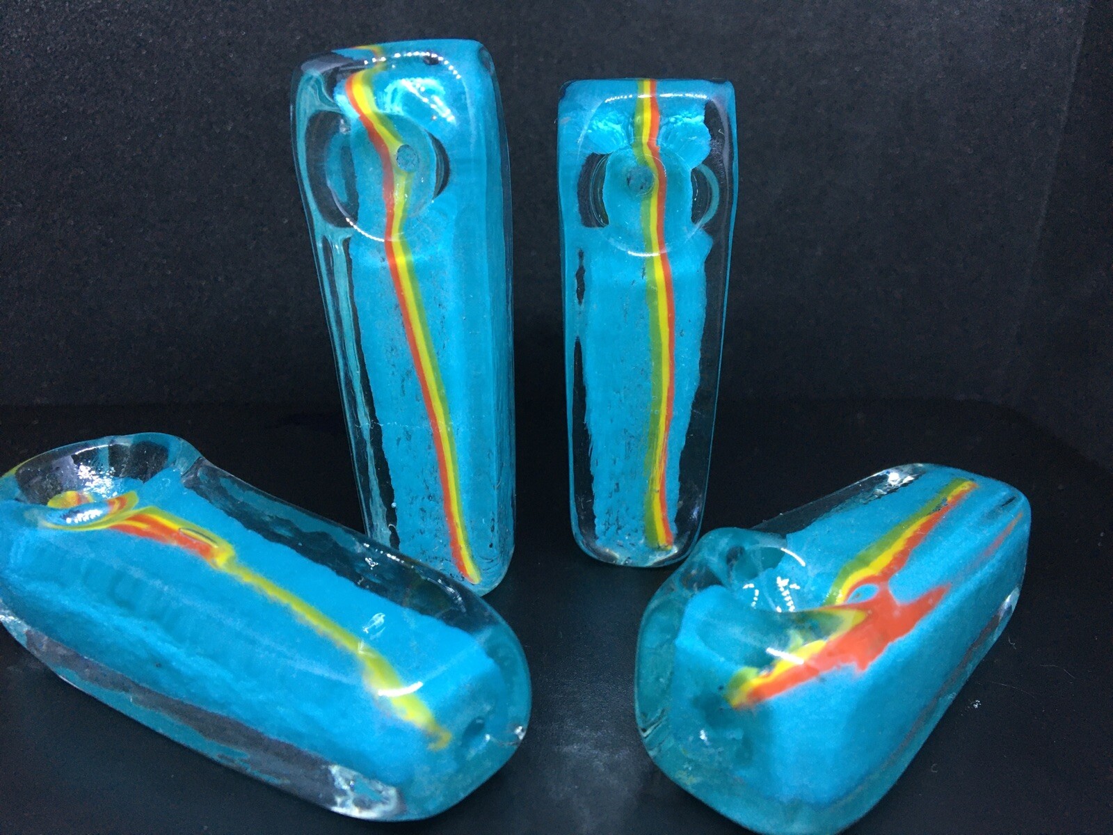 3” HAND PIPE MINI BLOWN GLASS PACK TUBE TOBACCO CUBE SQUARE USA POCKET CIG HEAVY