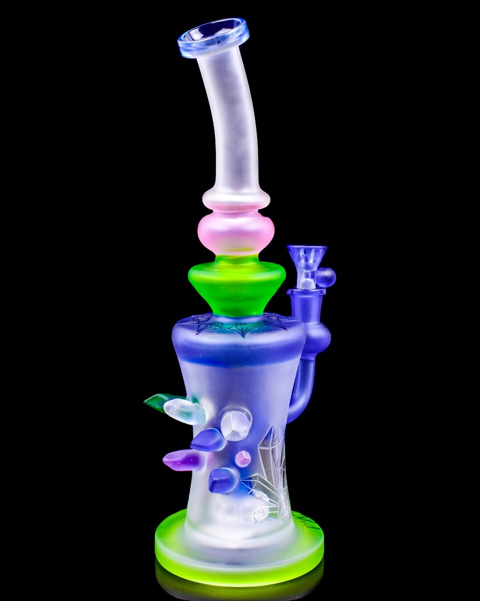 Tattoo® Glass 13&Prime; Triple Spikey Recycler Bong ALIEN Glass Water Pipe MONSTER USA
