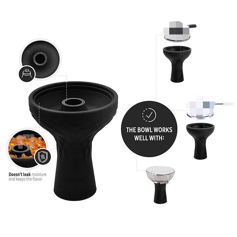 High Quality Silicone Hookah Bowl One Hole Shisha Head Sheesha Chicha Accessory✨