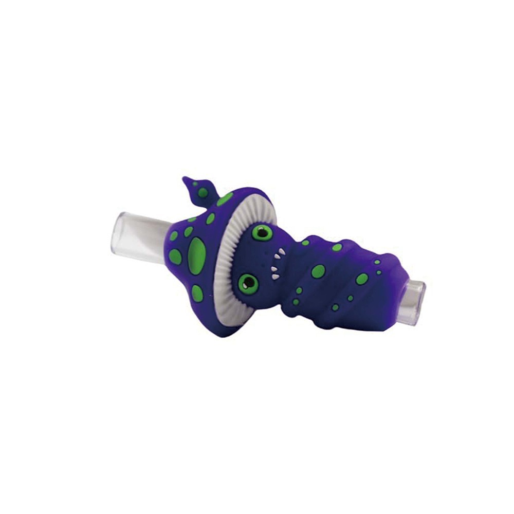 3.3 in Silicone Hookah Smoking Bong Shisha Water Pipe Glass Bowl-Mushroom Purple