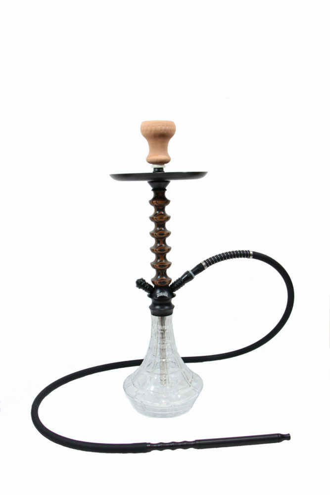 WOODY™ hookah – complete hookah set with a silicone hose & clay bowl Dark brown