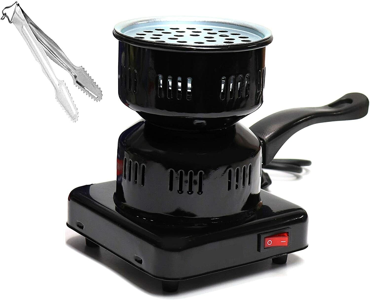Electric Hookah Shisha Coal Heater Stove Charcoal Burner Multi Purpose w/ Tongs