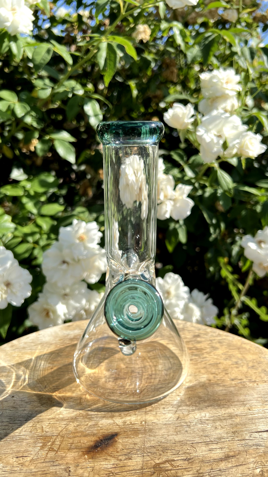 8&Prime; Teal Beaker Bong Thick Glass W/ Free Glass Bowl and Downstem Hookah Silicone