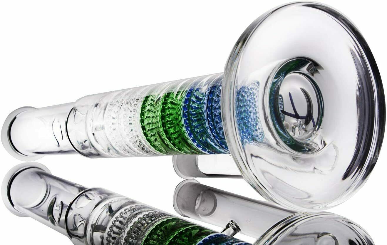 RORA 16.5&Prime; Honeycomb Tube Glass Bongs Heavy Smoking Water Pipes Perc Bongs W/ICE