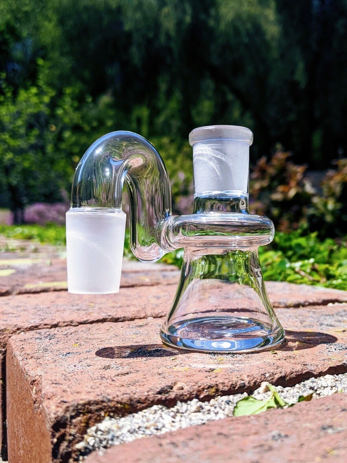 Pyrex 18mm 90° Mini Dry Ash Catcher Clear Smoking Tobacco Water Pipe Bong Bubble