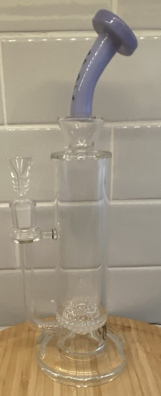 WOW MAV GLASS Sonoma Water Pipe BUBBLER w/ Spherical Perc USA MADE Clear/Purple