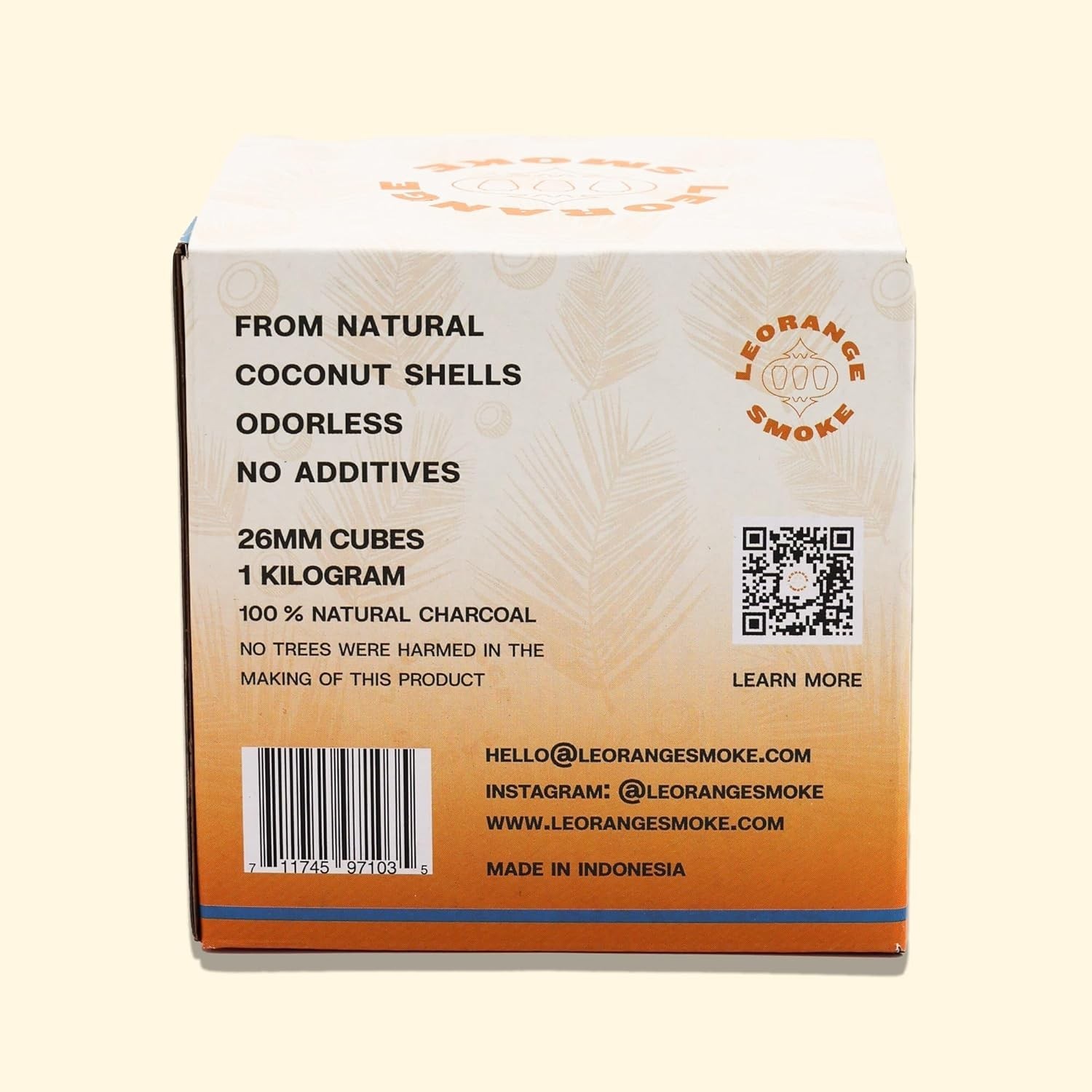 LeOrange Premium Coconut Hookah Charcoal (1KG, 26mm) – 100% Natural Coconut Shel