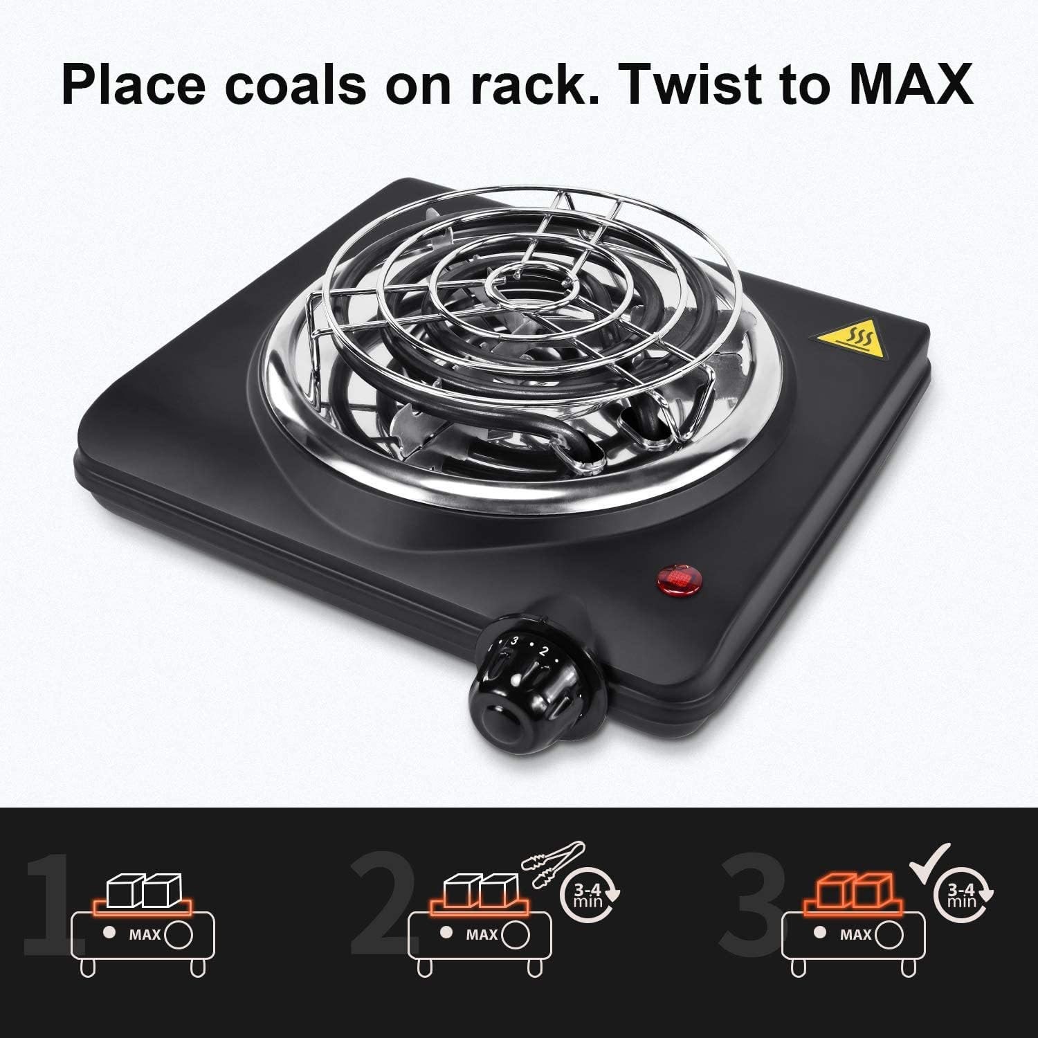 Electric Charcoal Burner Stove Portable Hot Plate Grill Coal Burners Heating …