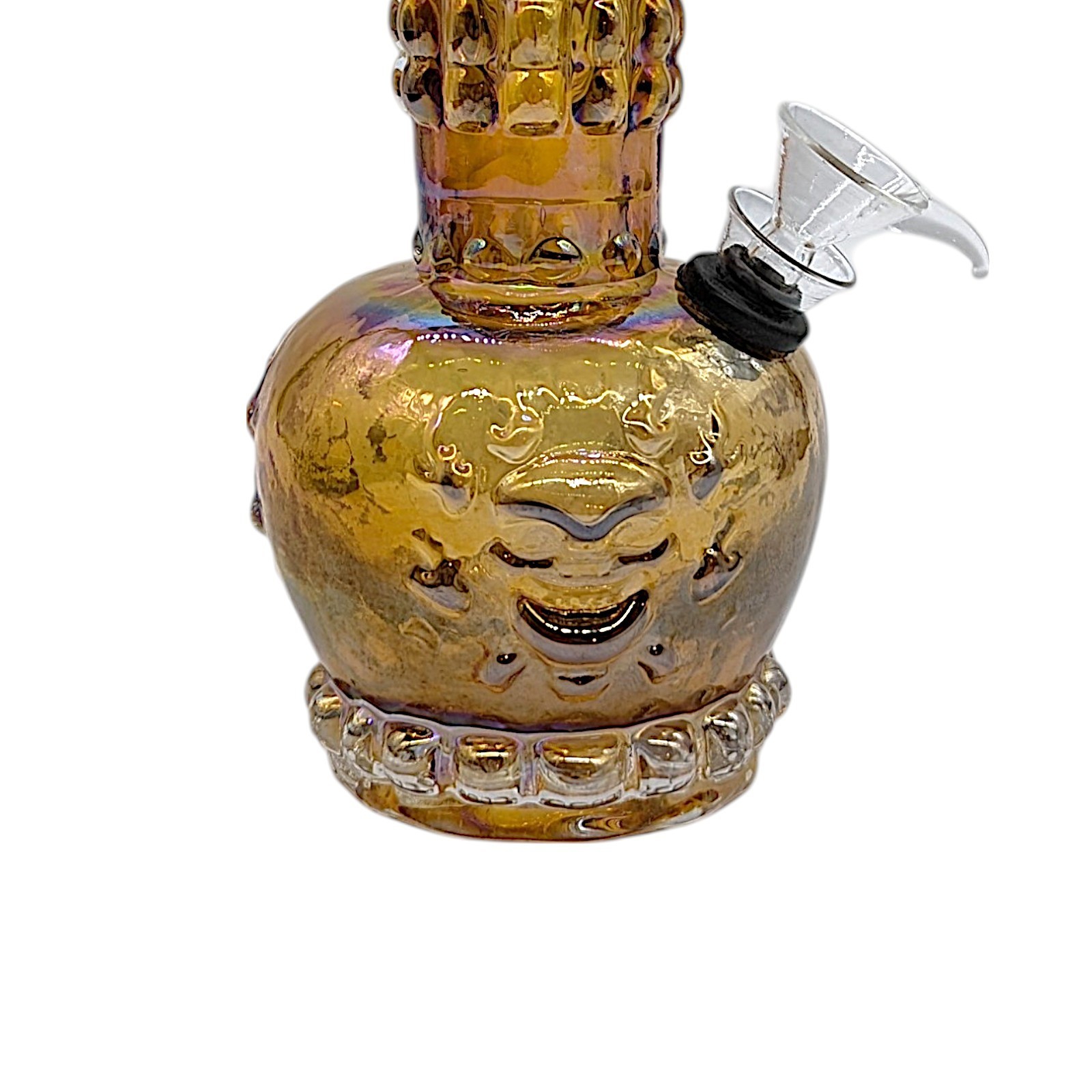 7&Prime; Soft Glass Water Pipe Mini Bong Skull Design Pull Stem Bowl