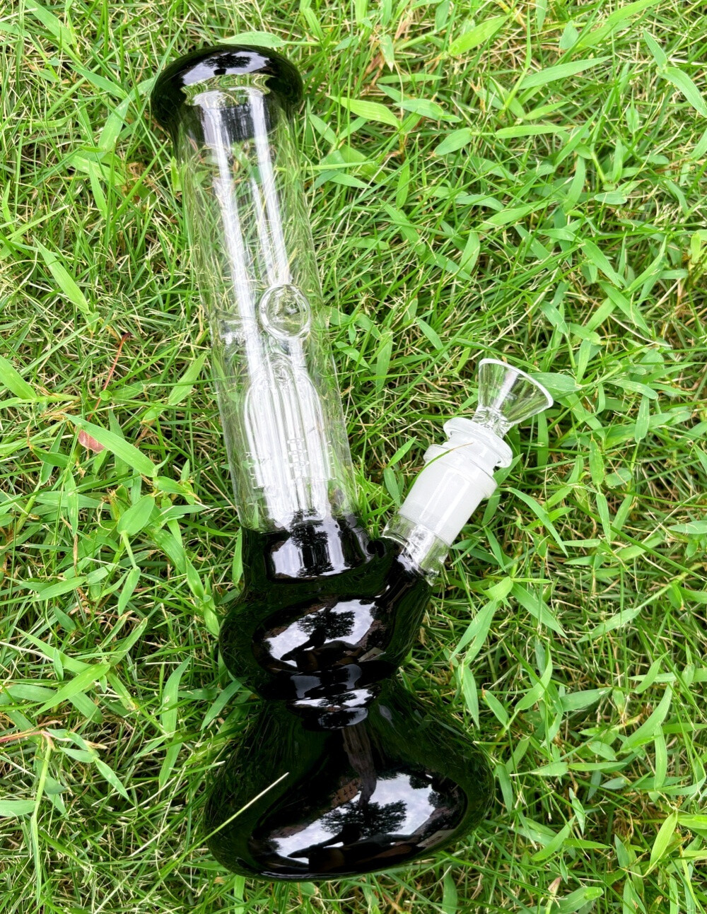 Black 10&Prime; Glass Bong Arm Trees Filter Pyrex Smoking Water Pipe Beaker W/Bowl