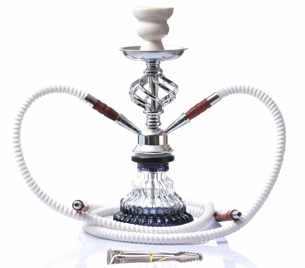 Small Glass Hookah Set 2 Hose Portable Shisha Narguile Chicha Kit Bowl…..