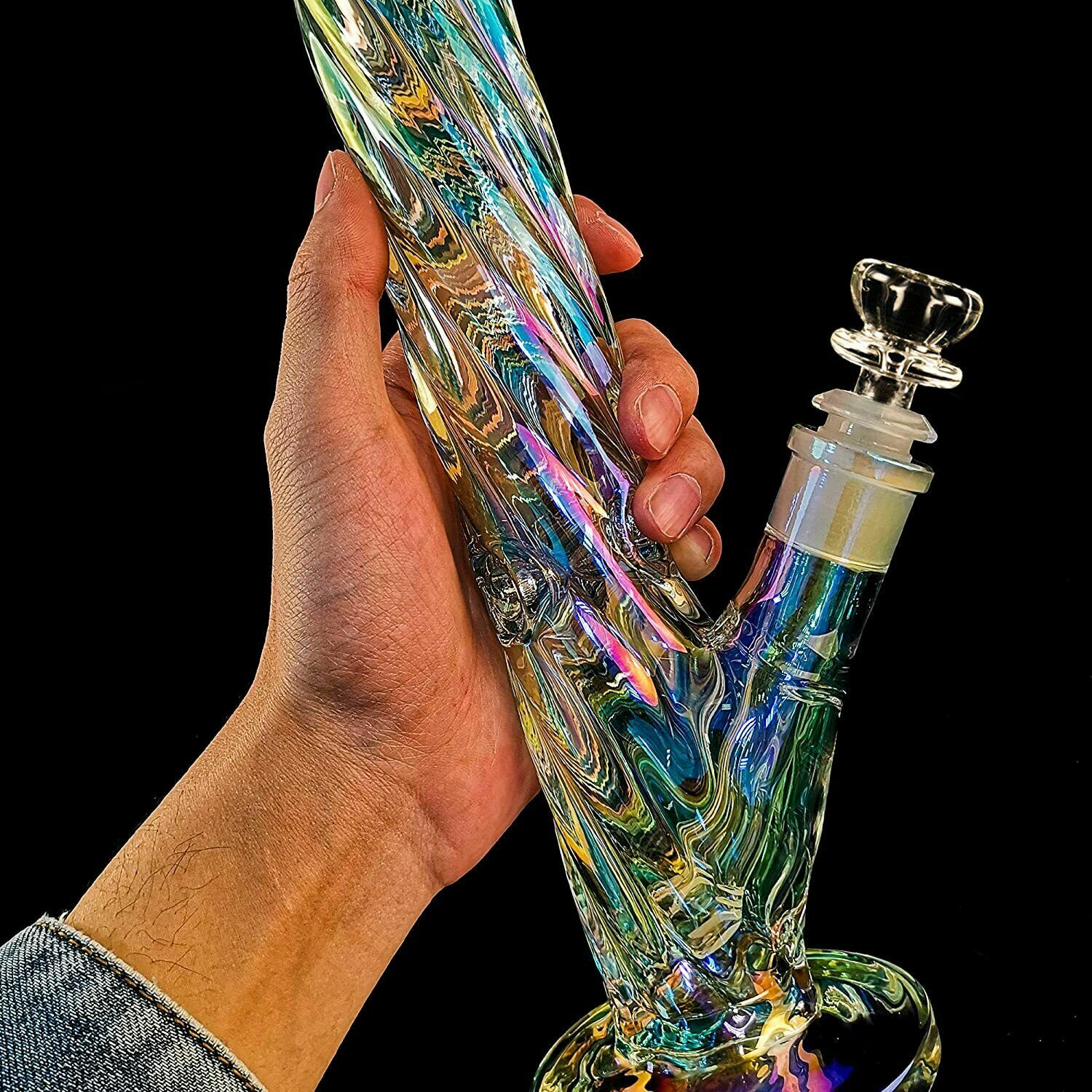 11 inch Colorful Spiral Shisha Tobacco Glass Bongs Glass Hookah Water Pipes