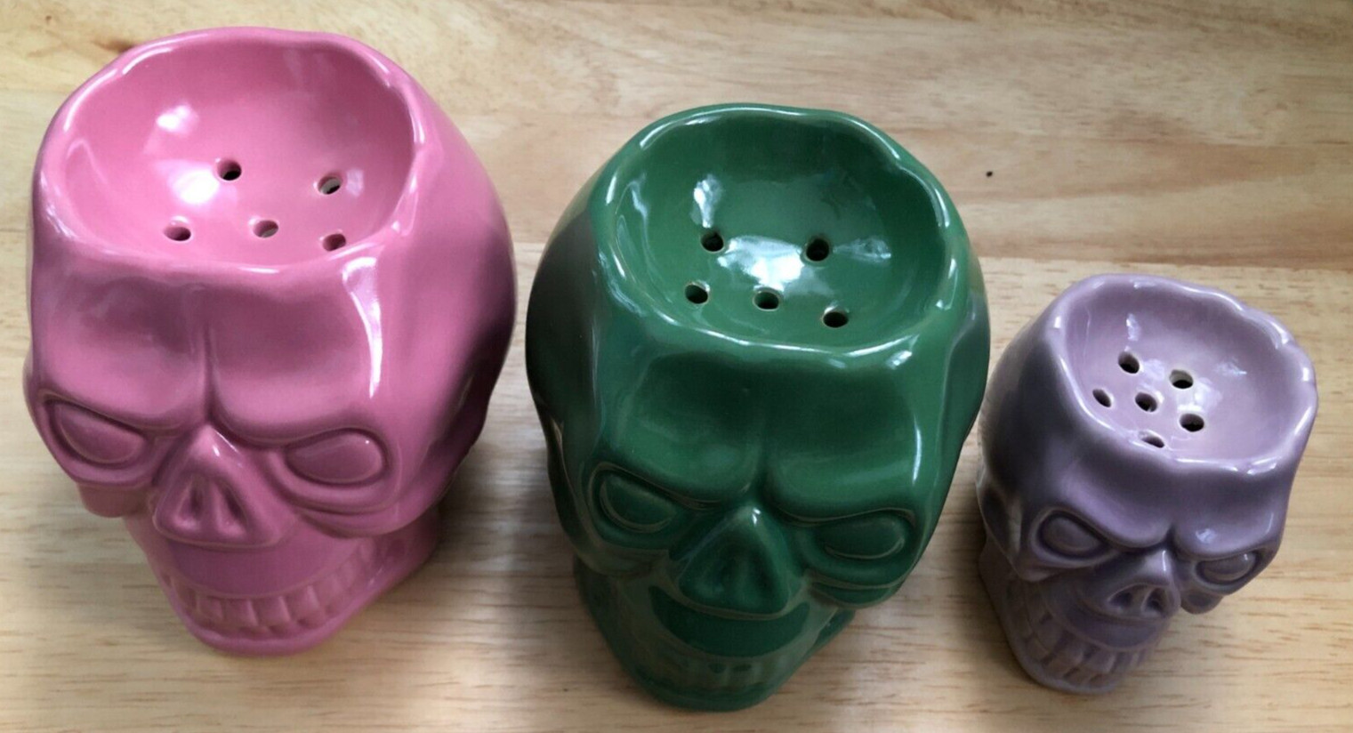 3PCS Scull Shisha Ceramic Bowls Narghile Inhale Hookah Pipes Assorted Color