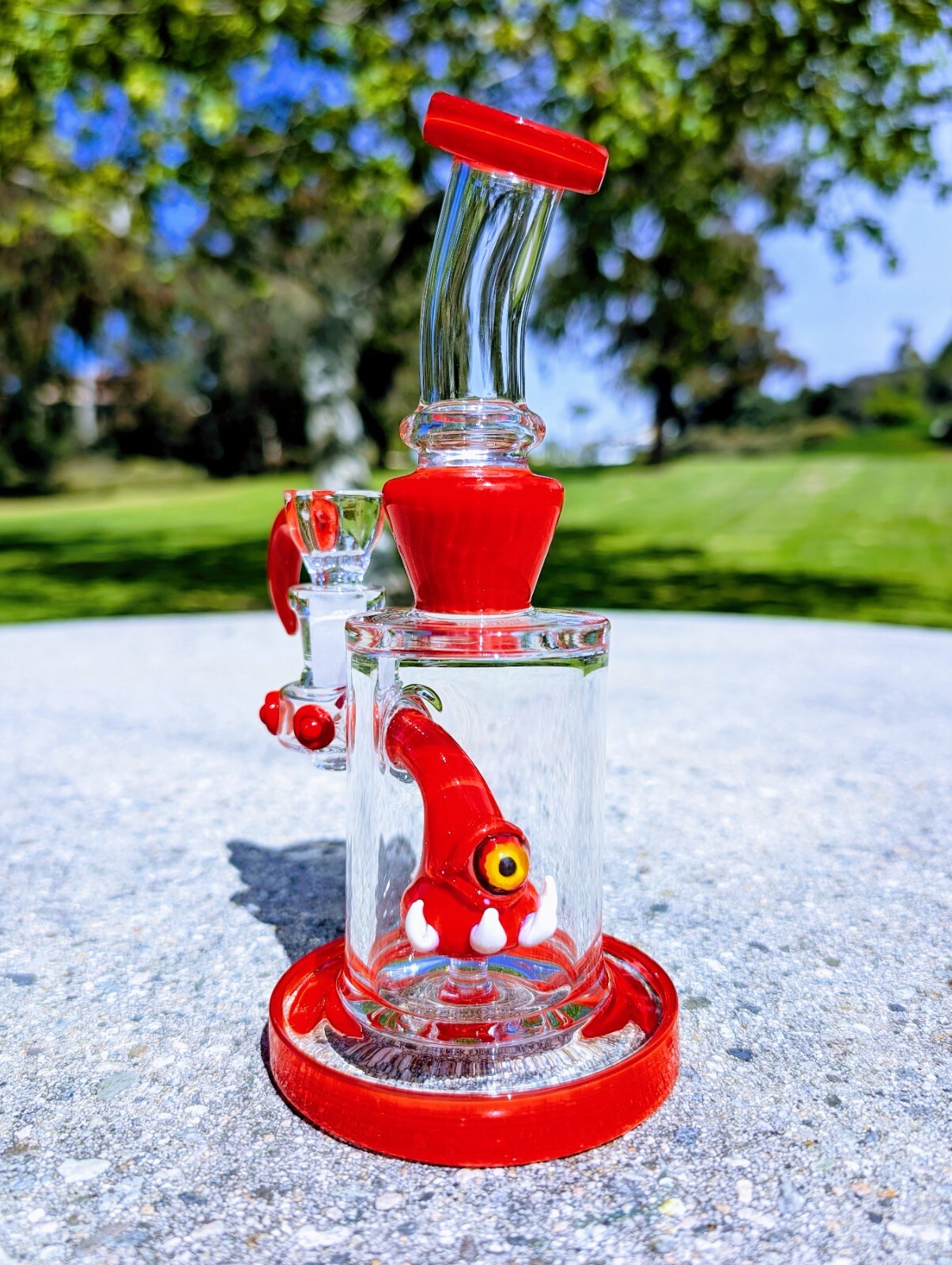 8&Prime; Cherry Cyclops Bong With Screen Filter Bowl Premium Quality Water Pipe Hookah