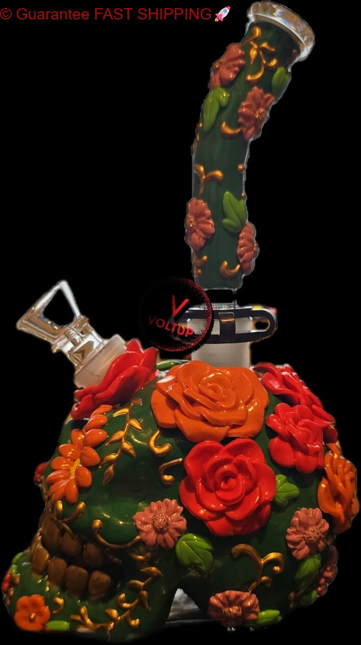 Phoenix Star 3D Bong Día de los Muertos Skull Pipe Bong 11&Prime; Phoenix AUTHENTIC✅✅✅