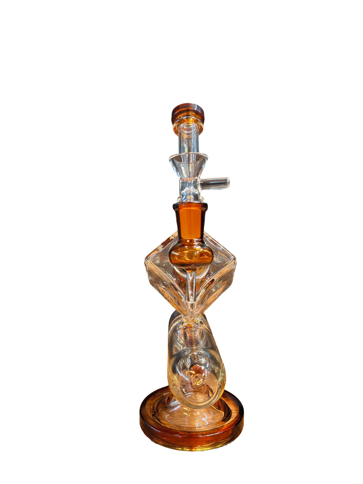 Gassy Glass Water Pipe 10in 14mm Abstract Brown