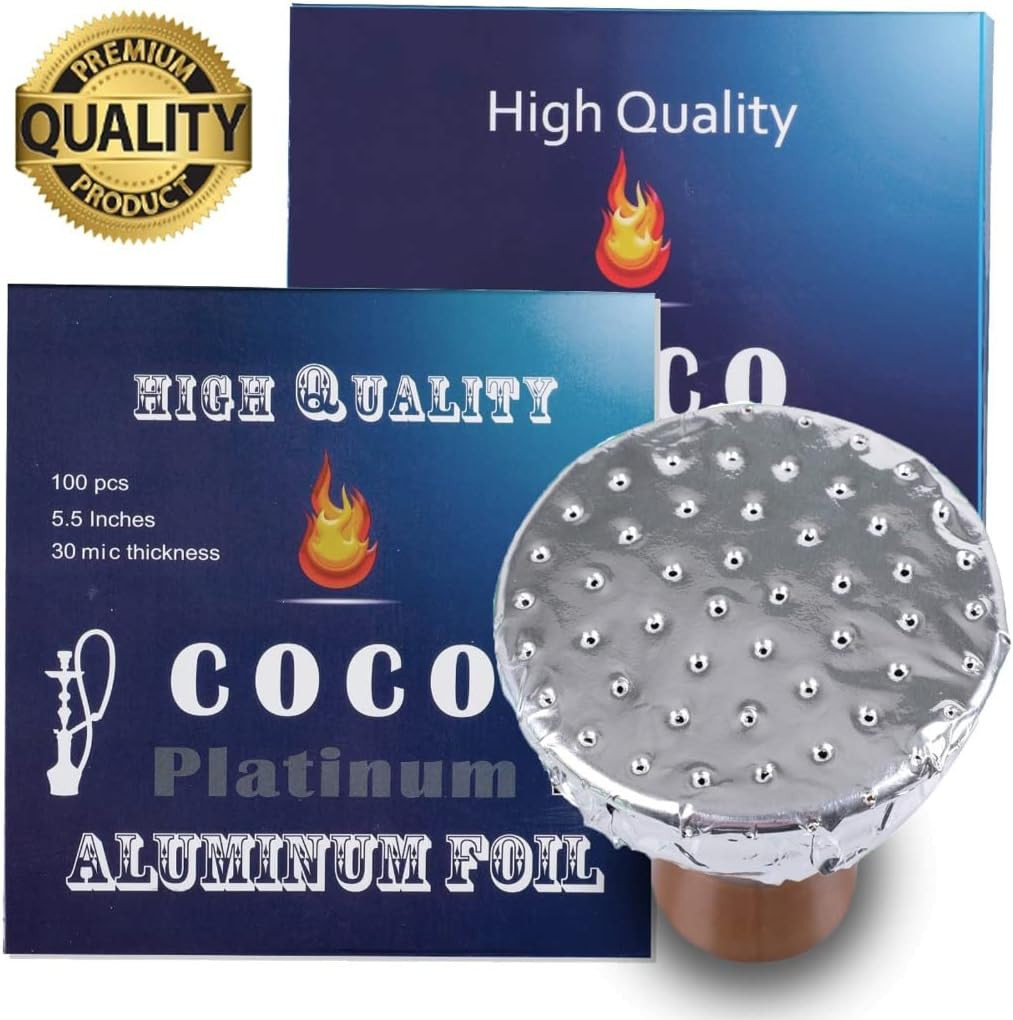 Hookah Foil with Holes, Aluminum Foils Pre-Punched, Heavy Duty Aluminum Foil Cov