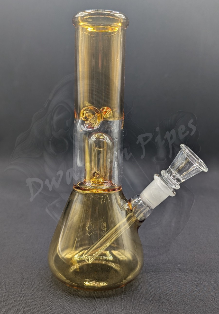 8&Prime; Inch Glass Hookah Water Pipe Bong Yellow + 5 FREE Screen (Colored Glass)