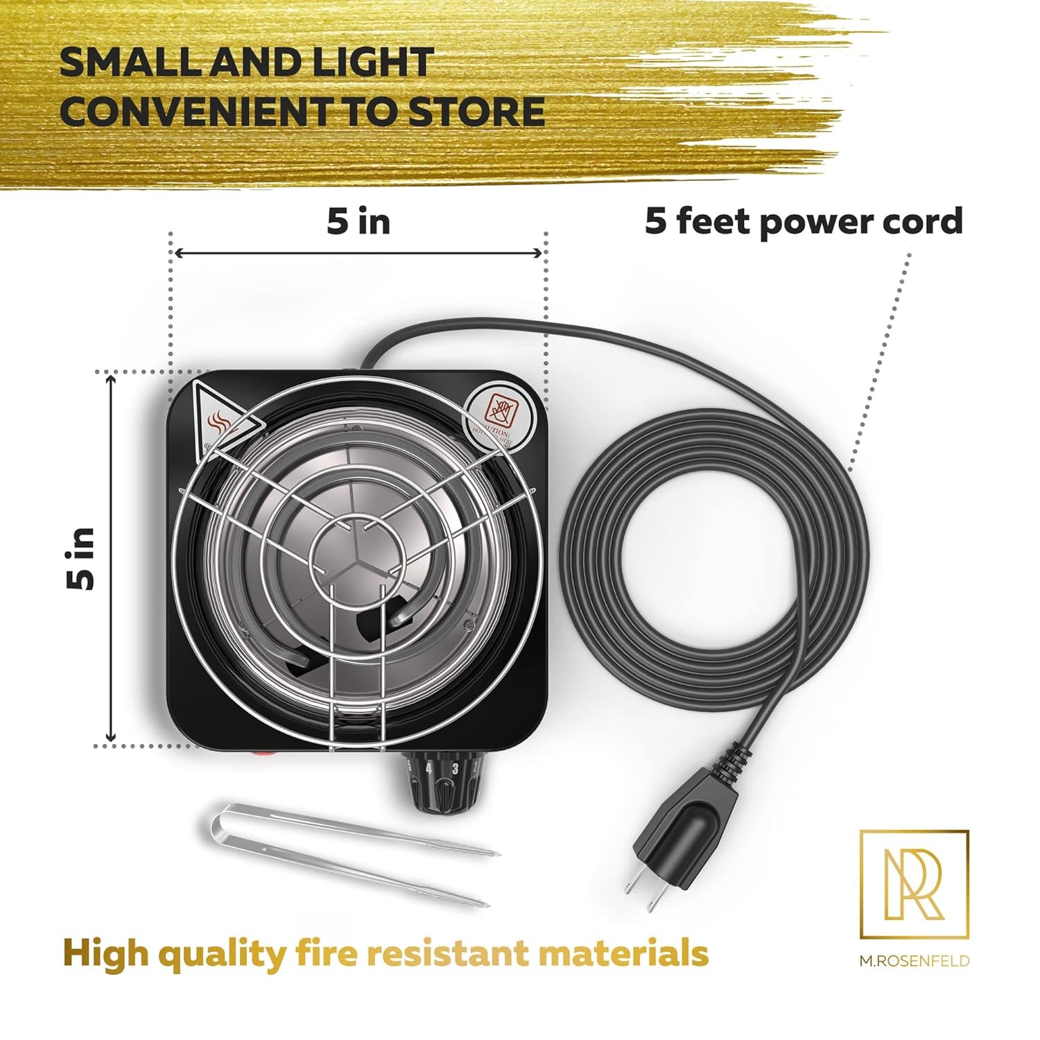 Black 500W Grid Hookah Coal Burner Charcoal Burner for Hookahs Hookah Coal