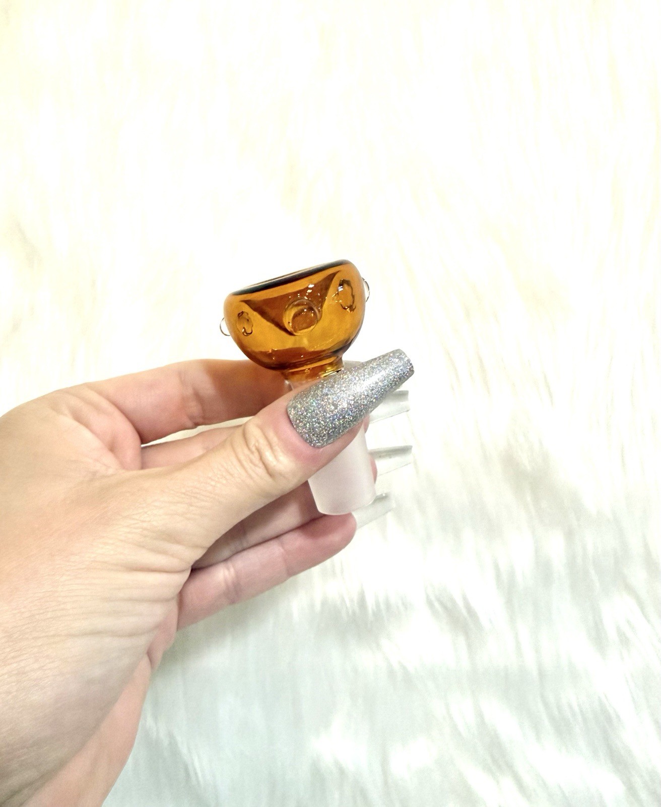 18mm Male Dark Amber Glass Tobacco Water Pipe Bubble Bowl Replacement