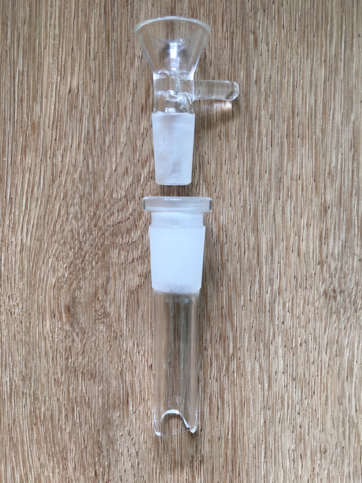 Broken 4 Inch Glass Downstem 14mm Female + Glass Bowl 14mm Male
