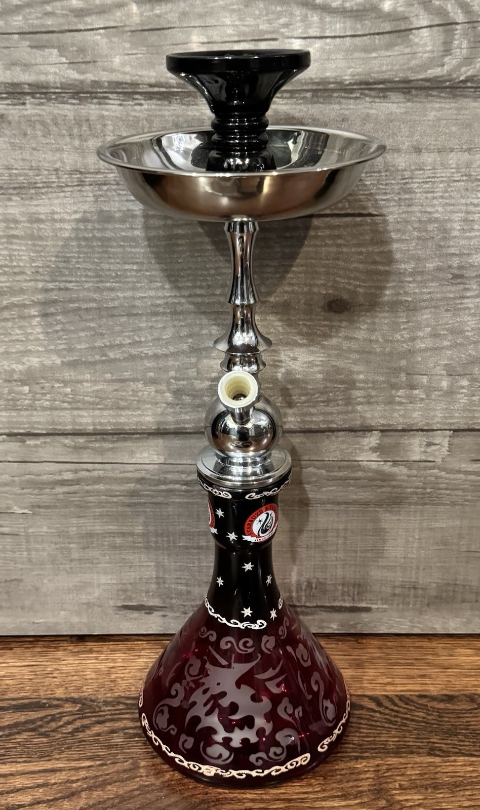 Starbuzz Unicus 17” Hookah Shisha Water Pipe 1 Hose Complete Set Glass Base Red