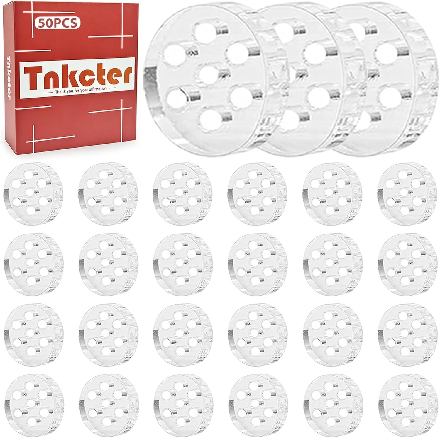50-Pack 8mm High Borosilicate Glass Screens with 7 Honeycomb Holes Reusable a…