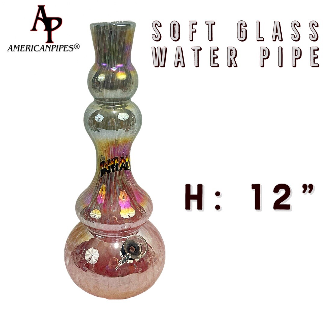 12” Water Pipe/ Heavy Soft glass Pipes By INHALE & AmericanPipes