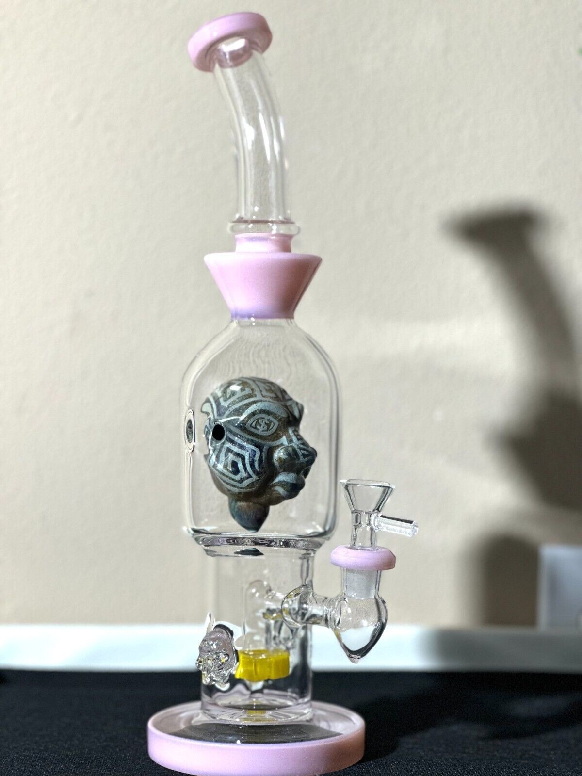 18in Heavy Thick Glass Bong Water Pipe Hookah Bongs with Skull catcher White