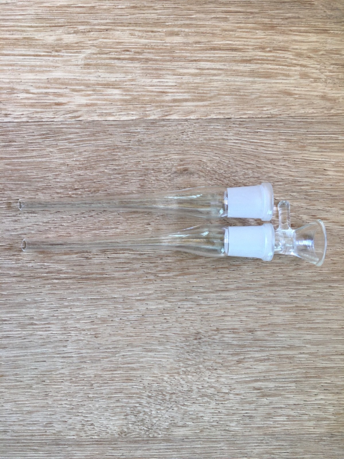 2 PC 6 Inch Glass Downstem 14mm Female + Glass Bowl 14mm Male